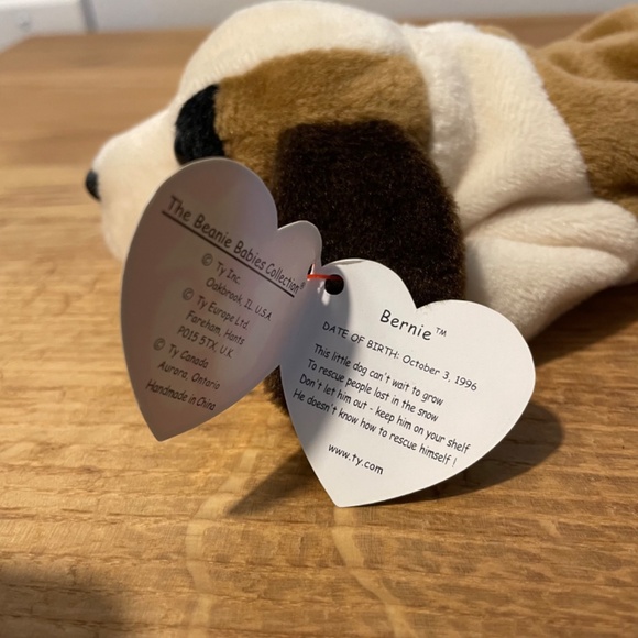 Ty Beanie Babies Bernie Dog Multicoloured Brown 1996 – New Tag On VINTAGE - Picture 5 of 11